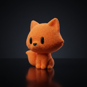 Tactile Chibi Fox – Premium Textured 3D Printed Collectible